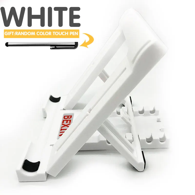 White Поддержка для ipad 2 air 1 2 Mini Универсальный Регулируемый складной настольный держатель для планшета Подставка Кронштейн для 10,1 samsung Galaxy huawei - Цвет: White