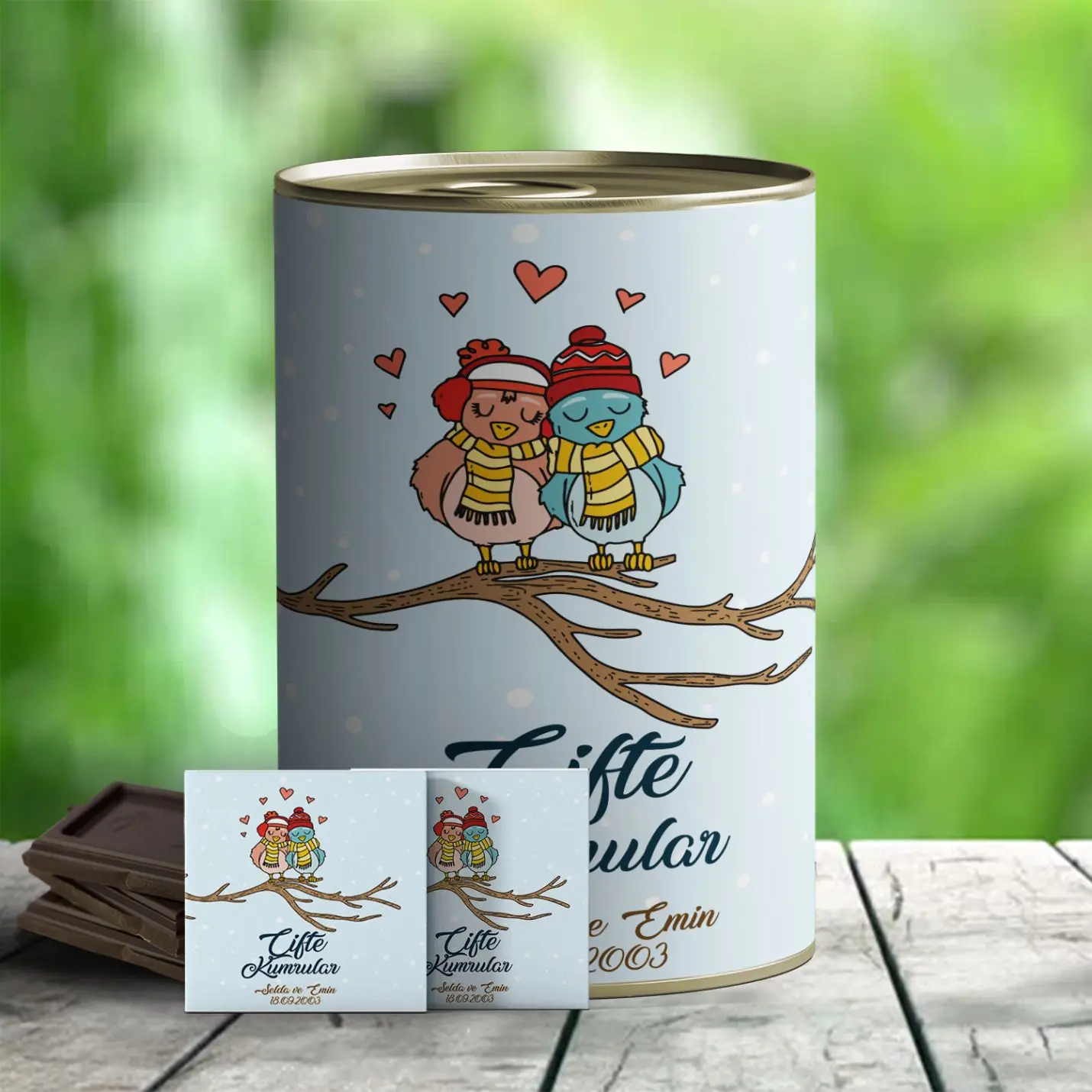 

Personalized Love Themed Chocolate Packed Canned