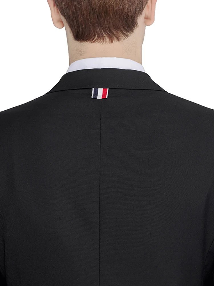 

2021 TB THOM Fashion Brand Blazer Men British Formal Suit Slim Fit Men's Jacket Spring Autumn Single Breasted Wool Solid Coat