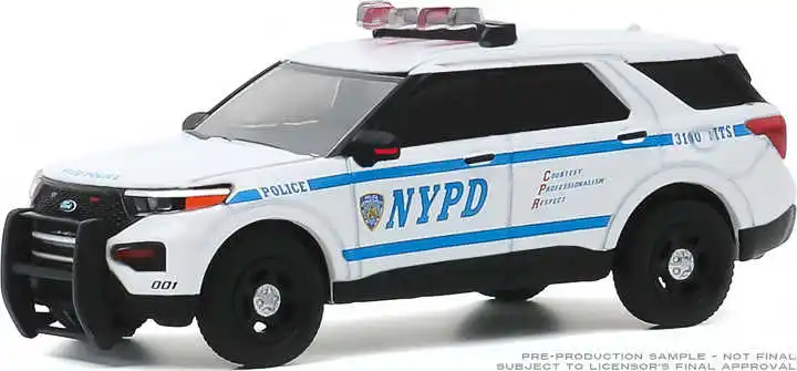 

Модель полицейского автомобиля GreenLight 1:64 NYPD Ford Explorer, модель автомобиля из сплава, металлические игрушки для детей, литье под давлением, подар...