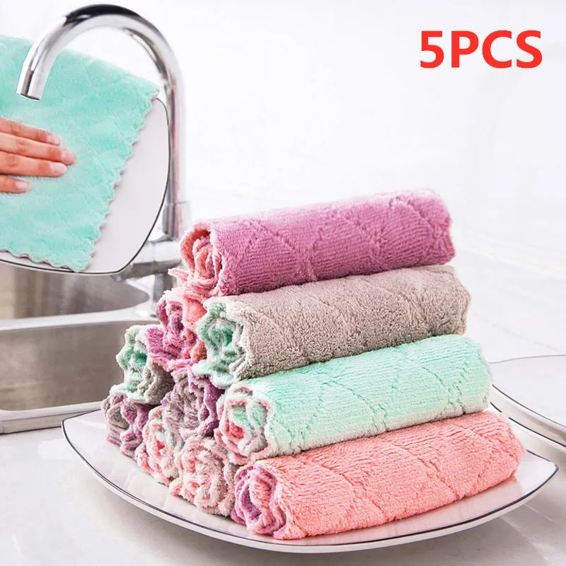 

5/1 шт., супервпитывающая ткань из микрофибры для кухонных блюд