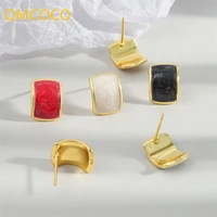 qmcoco silver color korea trendy classic earring woman simple design arc irregular earrings girl daily jewelry accessories