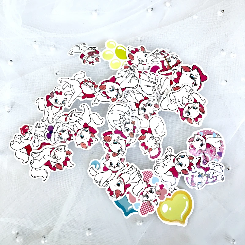 

38pcs Marie Cat cartoon Creative badges DIY decorative stickers for wall notebook phone case Motor scrapbooking stickers