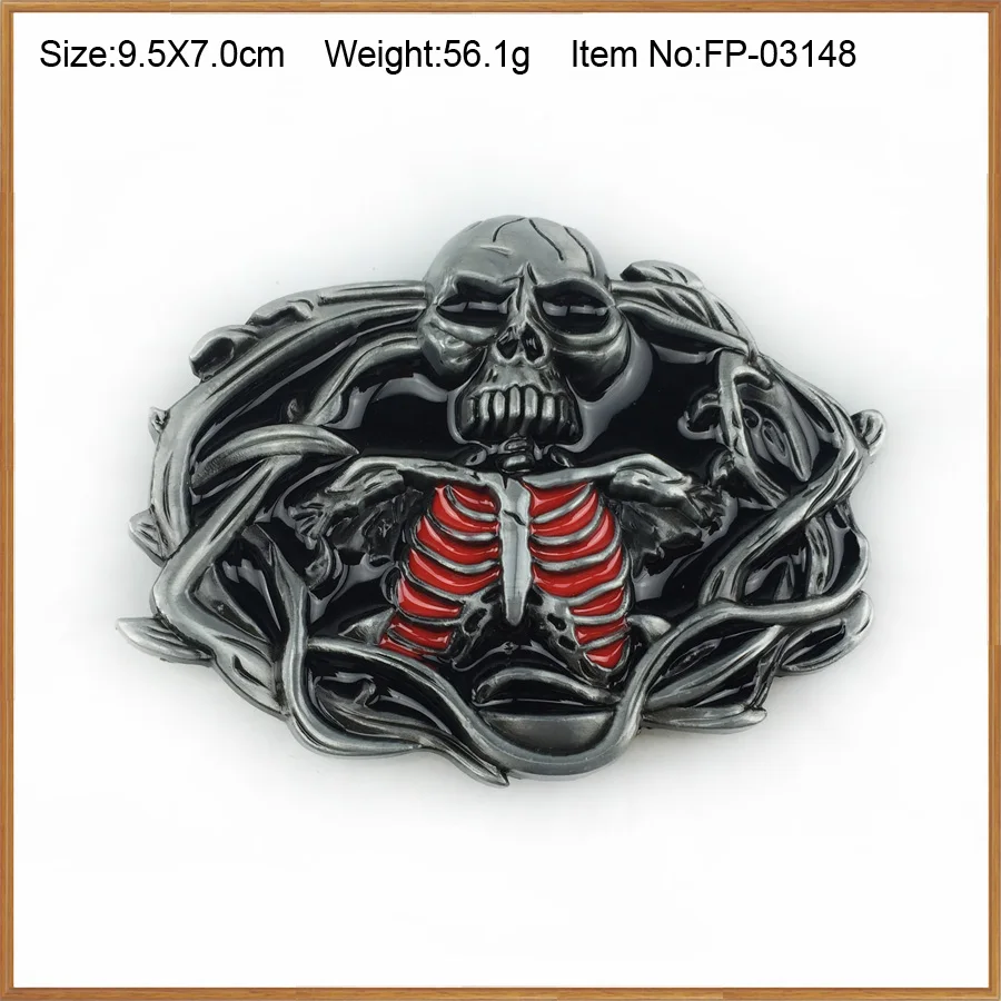 BuckleClub zinc alloy cool skull belt buckle western jeans gift cowboy FP-03148 for men 4cm width loop drop shipping | Дом и сад