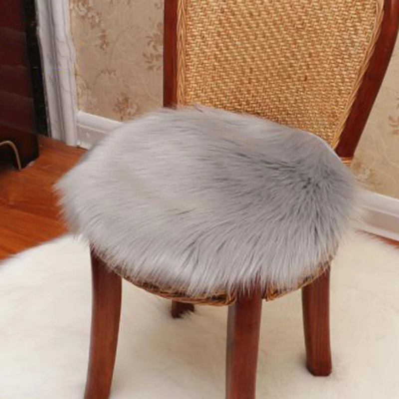 Коврик для стула коврик сиденья из кожи и меха теплый искусственный текстиль