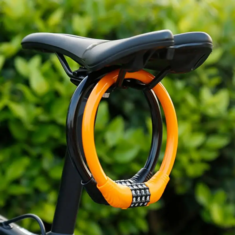 

4-Digital Password Mountain Bike Lock Anti-theft Portable Password Lock Fixed Bicycle Ring Lock Dead Fly Bicycle Equipment