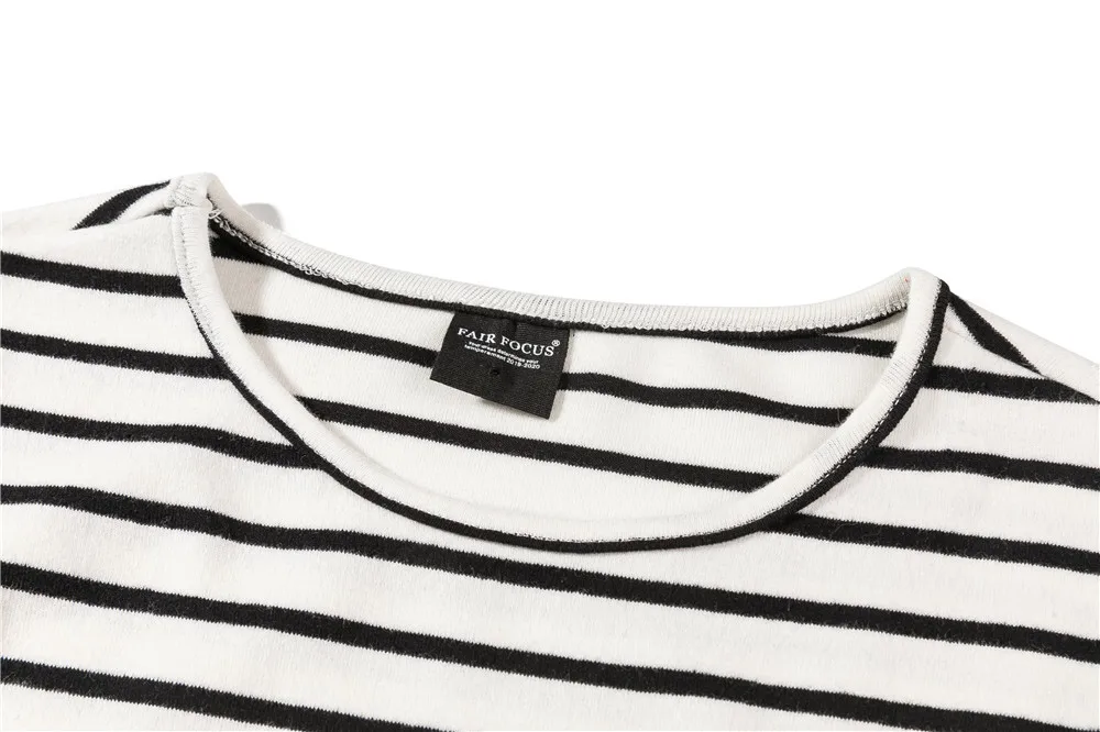 

T-Shirt Men Fashion Long Sleeve Loose Tshirt Stripe Shirt New Spring Mens T-Shirt O-Neck Casual Cotton T-Shirts Man Clothing