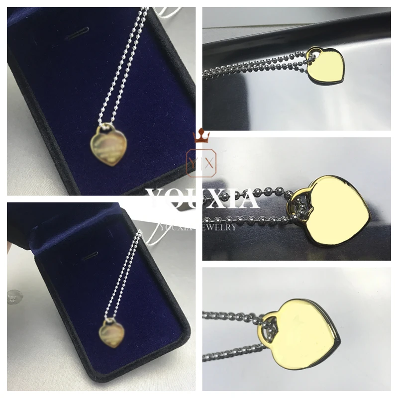 

925 Sterling Silver High Quality Custom Fashion Trend Charming Little Love Necklace Lover Gift With Logo Shine Classic Jewelry