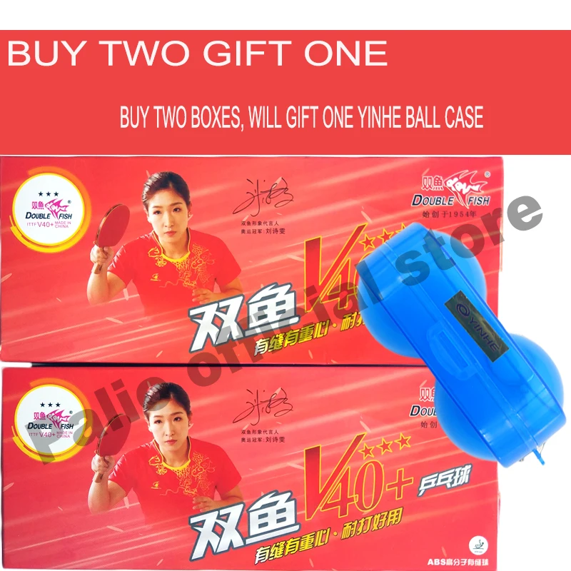 Original double fish V40+ 3 stars table tennis balls ABS polymer balls has seam new material wholesales total 10balls wihte