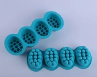 100pcs soap molds for soap making massage bar silicone mold 3d for pudding soap jelly mould tray durable202142