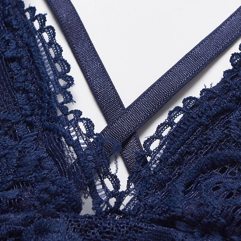 Женский сексуальный кружевной бюстгальтер-Бралетт повседневный черный