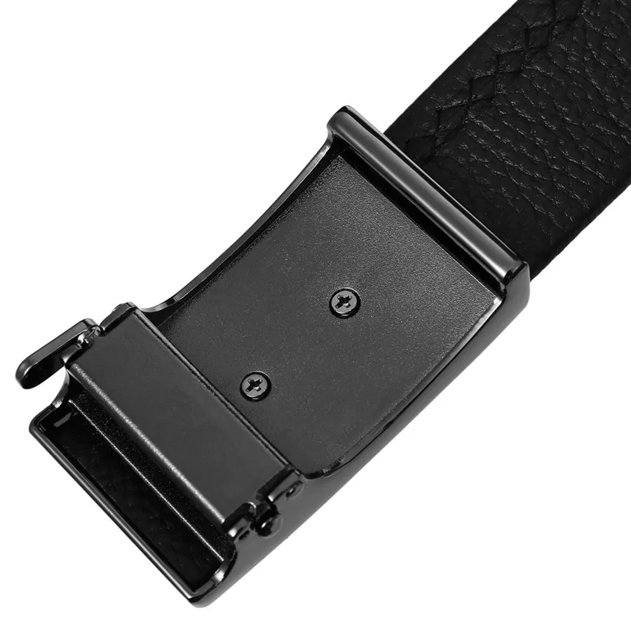 

Men's Ratchet Belt with Automatic Buckle Male Waistband Black Length:110-130cm,Width:3.5cm