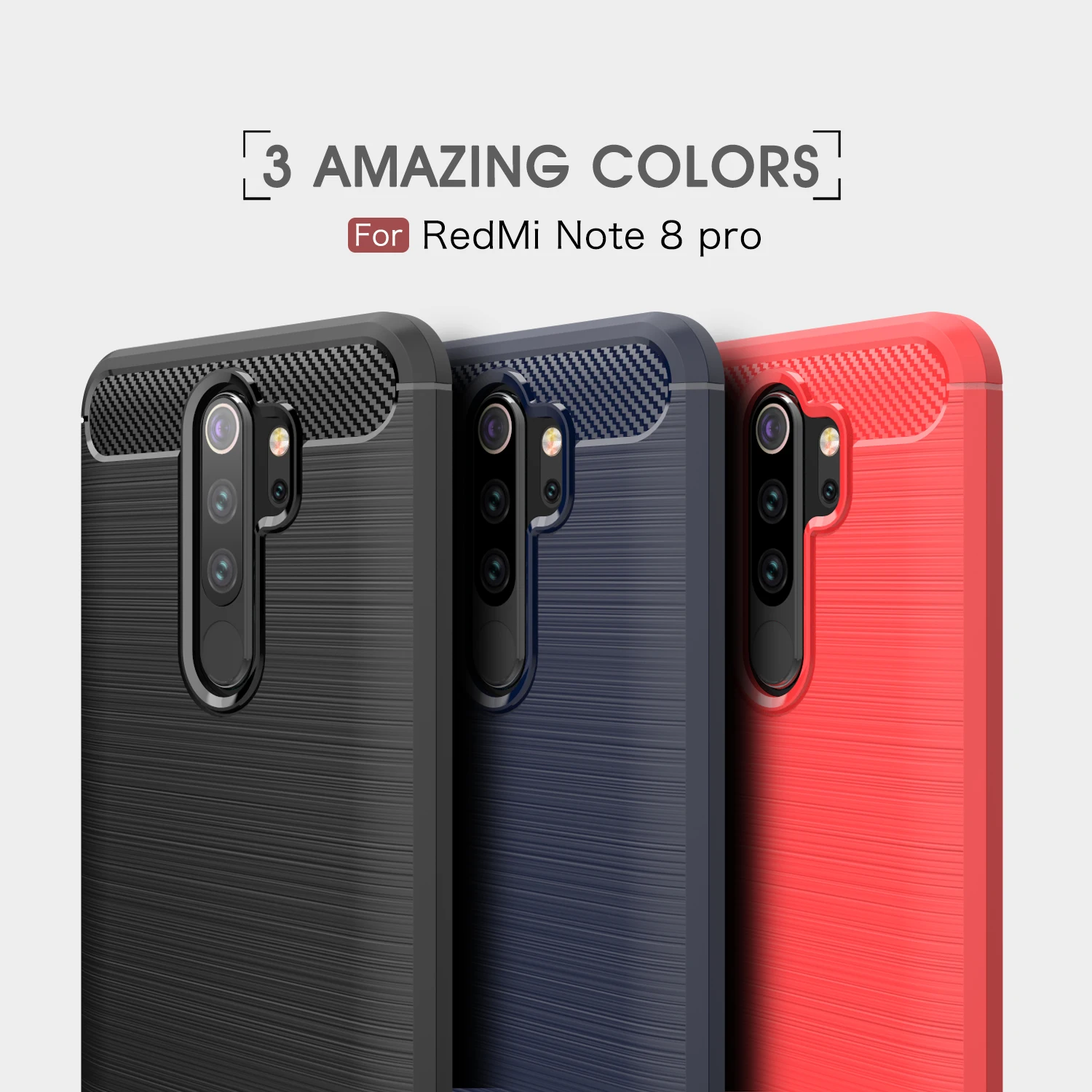 

For Redmi Note 8 Pro Explosion-Proof Silicone Phone Cases Soft Shockproof Carbon Fiber Phone Case for Redmi Note 8 Pro Case