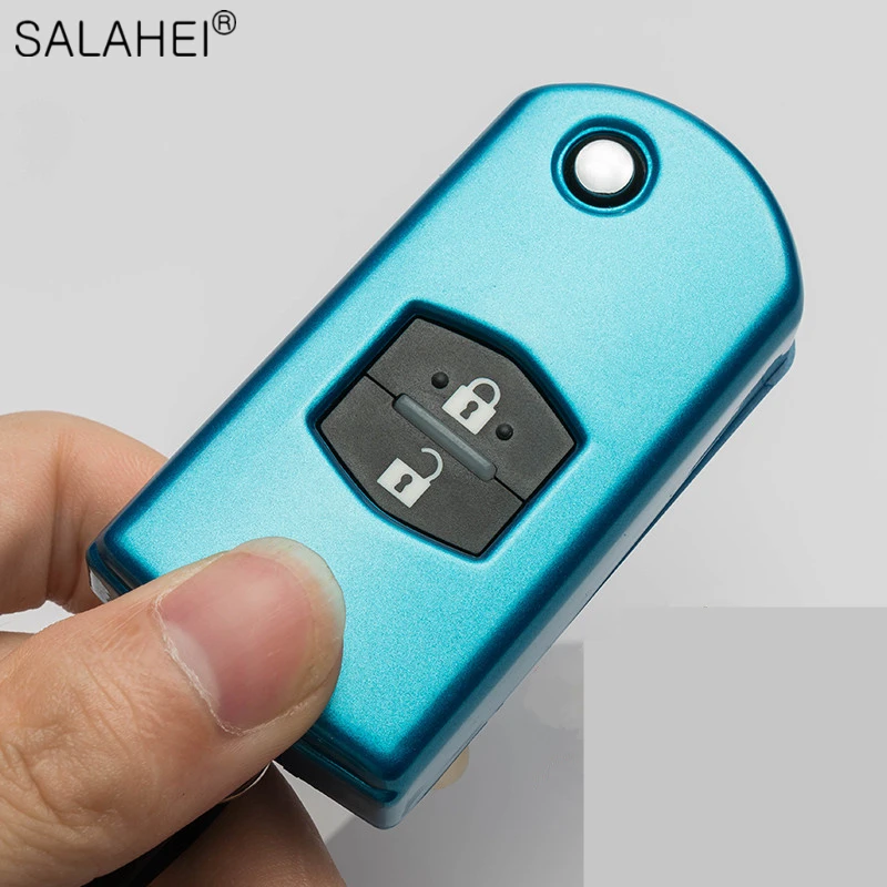 2 Buttons Colorful ABS Car Flip Folding Key Case Cover Protect For Mazda 3 5 6 CX7/CX9 RX8 MX5 Auto Remote Shell Accessories | Автомобили