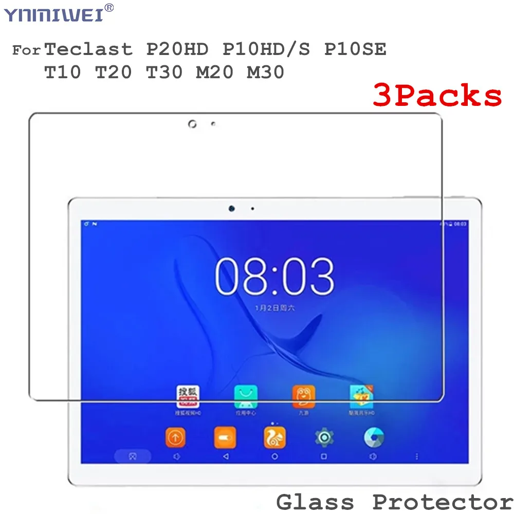 

3Packs Glass Films For Teclast P20hd Screen Protector For Teclast P10hd P10s PM20 M30 T30 M40 X10H T8 P20 Glass Protector