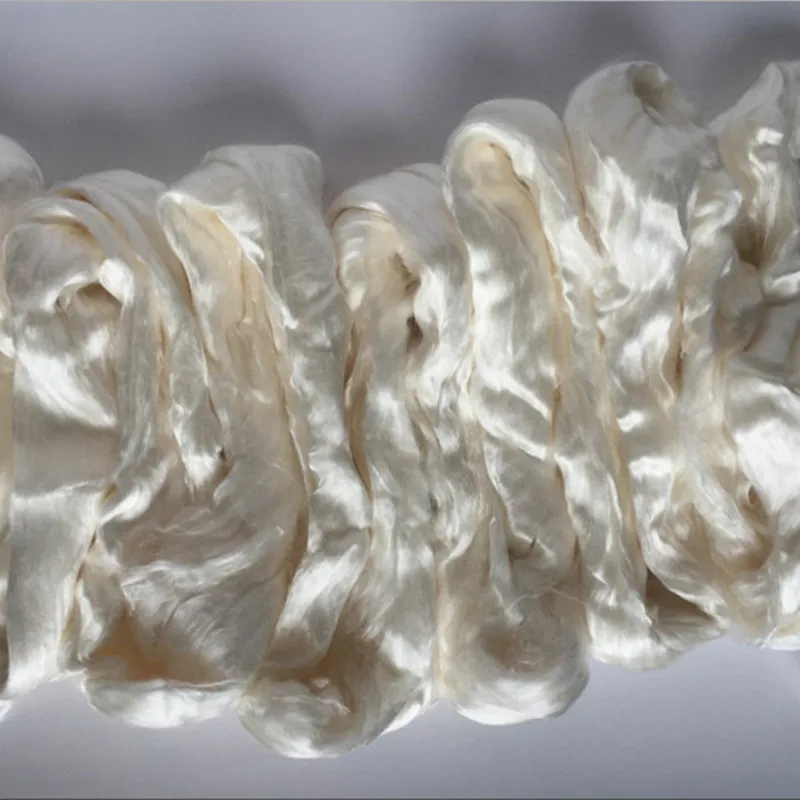

4 *125g/ball Natural Silk Roving Fiber Top (3mtrs/125g, 100% Mulberry Silk) 500g/4balls/lot