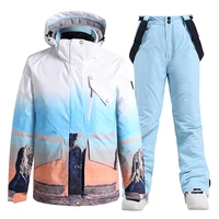 30 warm mens or womens ice snow suit wear waterproof winter costumes snowboarding clothing ski sets jackets pants unsex