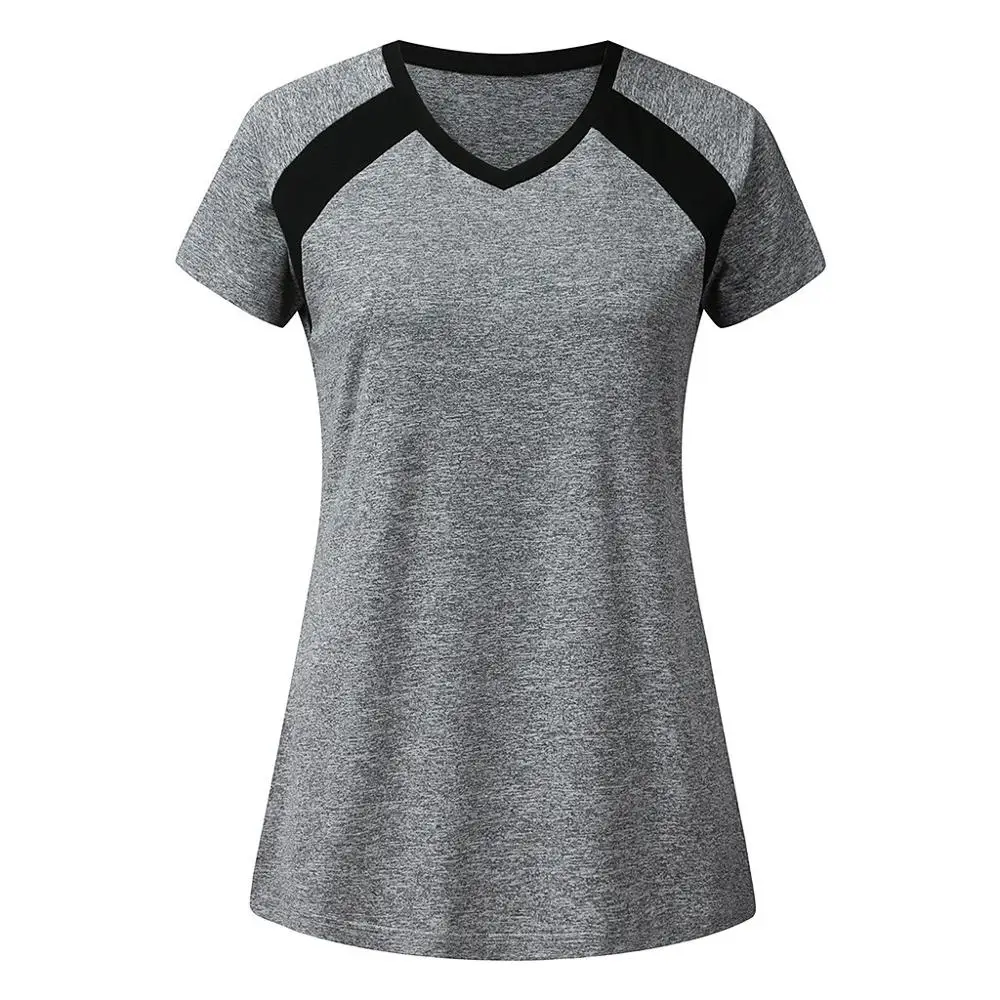 Женские повседневные топы с v образным вырезом и коротким рукавом для занятий