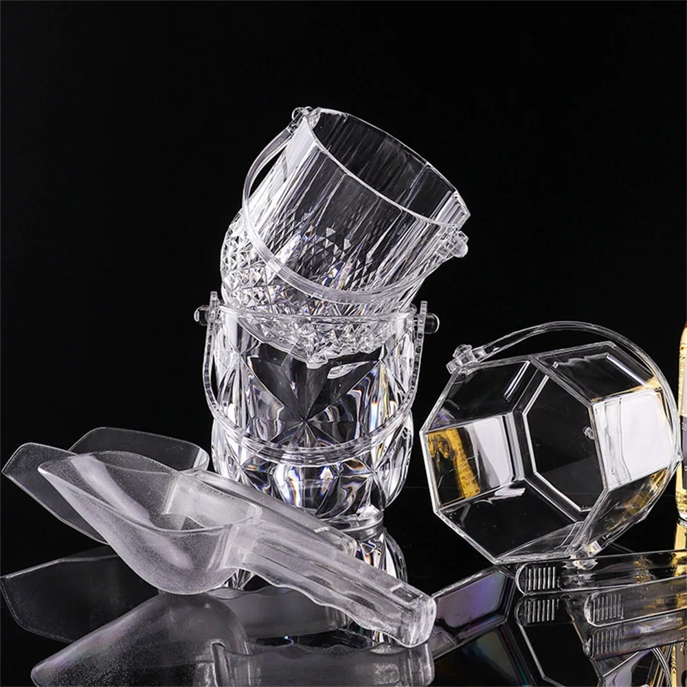 

Ice Bucket Transparent For Champagne Acrylic Bar With Handle Wine Bucket Spit Container Bar Party Supplies Dropshipping