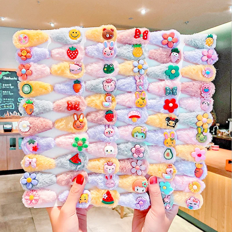 

2021 New 5pcs/Set Cute Colorful Cartoon Hair Clips for Girls Lovely Hair Ornament Headband Hairpins Fashion Hair Accessories