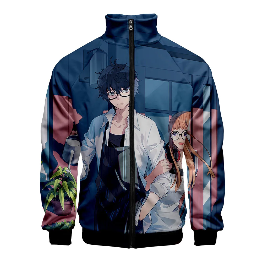 

Anime P5 Persona 5 Akira Kurusu Cosplay Costum 3D Print Men's Jackets Harajuku Cardigan Stand Collar Zipper Baseball Jacket