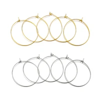 20 50pcslot gold color big circle earring hoops wire loop earring for diy dangle earring jewelry making supplies