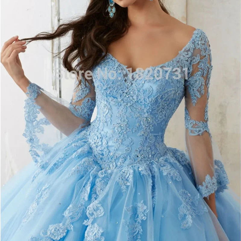 Винтажное платье мятно-синего цвета в стиле Quinceanera для возраста 15 лет кружевное