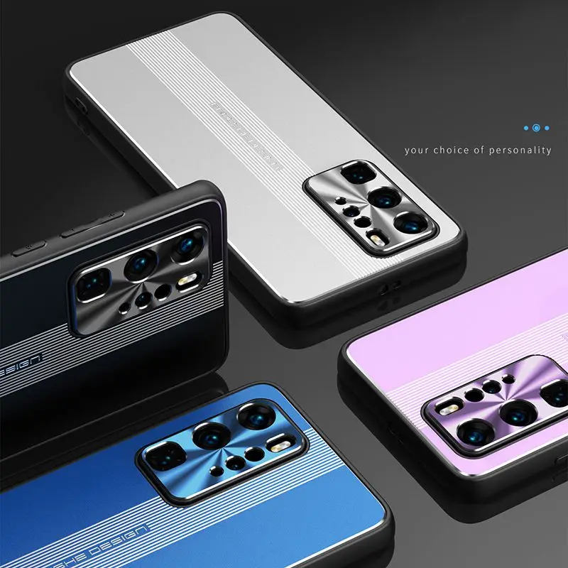 Vehicle mounted magnetic suction Case For Huawei P40 50 Mate 30 40 Pro Plus Lite Nova 7 8 9 Pro SE Cases Frosted Metal Cover