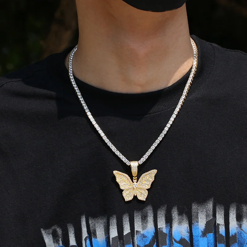 Набор когтей в стиле хип-хоп AAA + CZ Stone Bling Iced Out однотонные подвески-бабочки