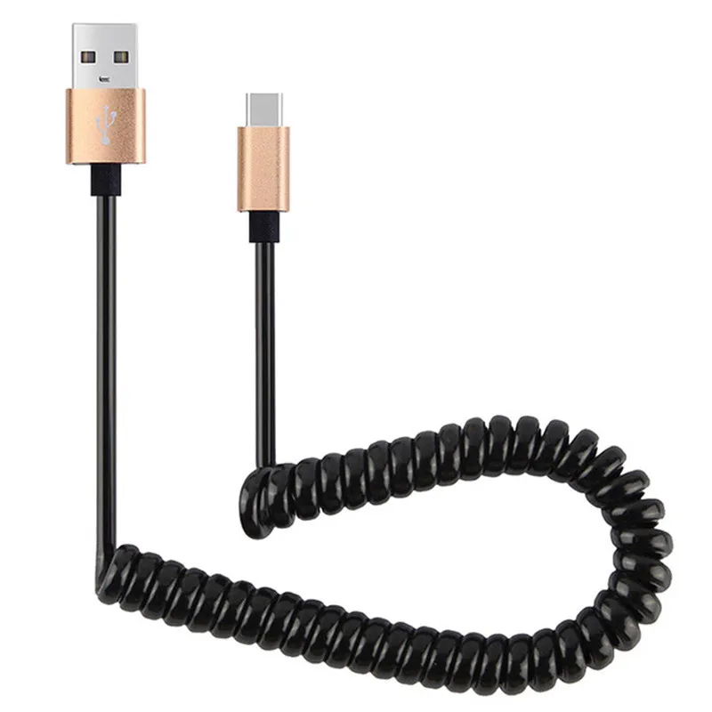 Металлическое автомобильное зарядное устройство USB + пружинный usb кабель для Samsung