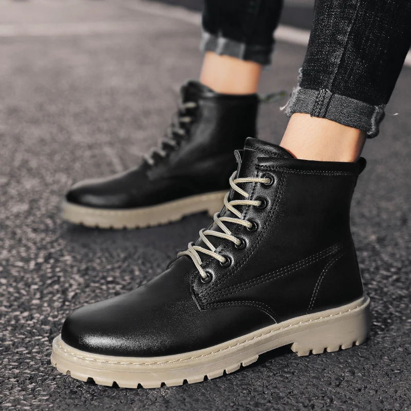 

Ankle Boots Men 2020 Spring&Autumn Classic Casual Boots Male Fashion Shoes Men Lace-up Casual Botas Motorcycle Work Men Boots