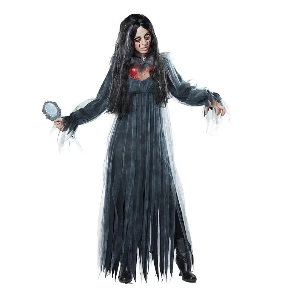 Женский костюм для косплея на Хэллоуин винтажное платье макси с длинным рукавом