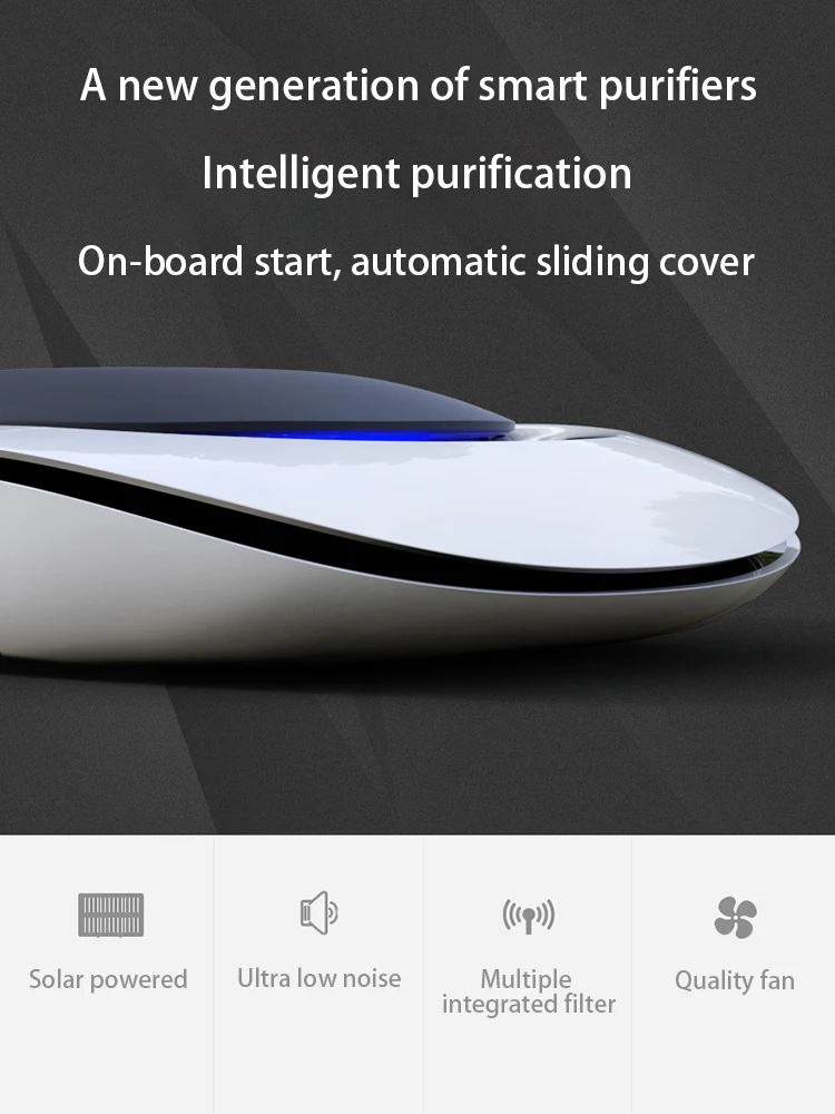 

Автомобильный очиститель воздуха Smart Solar, ароматерапия отрицательными ионами в дополнение к формальдегидной стерилизации и запаху PM2.5 очис...