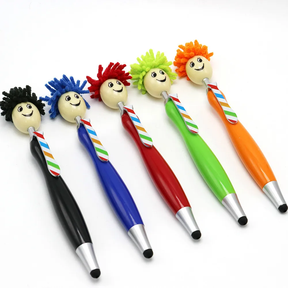 

Mop Topper Ballpoint Pens Screen Cleaner Stylus Pens 3-in-1 Stylus Pen Duster for Kids and Adults Stationery Touch Screen Phones