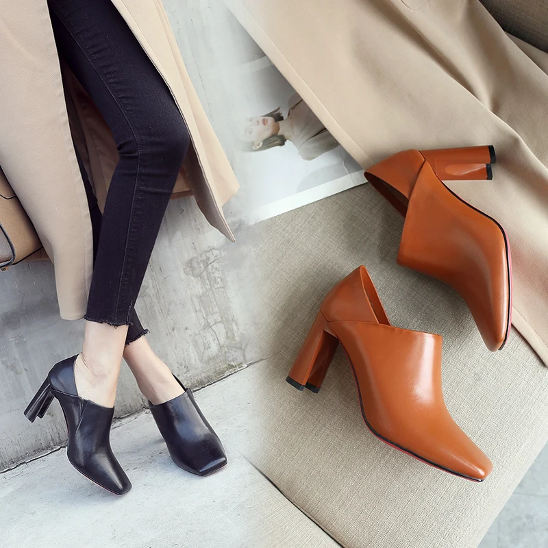 Ins/популярные женские пикантные туфли лодочки удобная и мягкая однотонная обувь