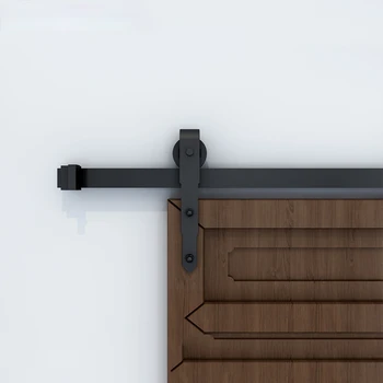 JACHOR 4-16FT Sliding Barn Door Track Hardware Kit Antique Style Hanger Rail System Arrow Shape Door Pulley Set for Single Door