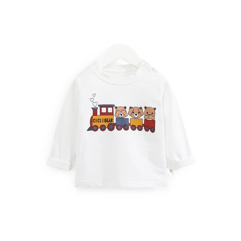 

ciciibear Spring New Children's Clothing baby Long Sleeve Cotton T-shirt Children Boys Girls Korean Printed Top Pure T-shirt