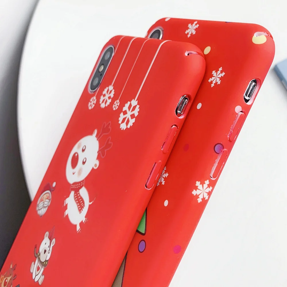 KISSCASE Snow Christmas Phone Case For iPhone XR 7 8 6 6S Plus X XS MAX New Year Luminous Cases XI 11 2019 Back Cover |