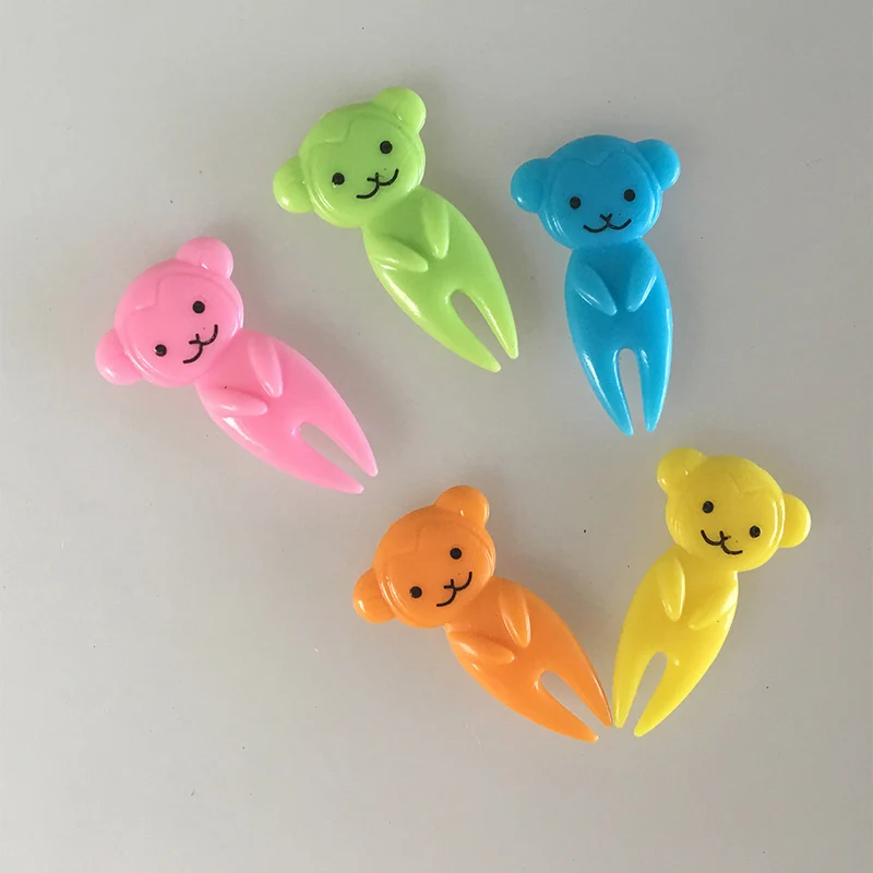 Вилки для еды сделай сам 10 шт. милые вилки Мультяшные животные еда фрукты бэнто с