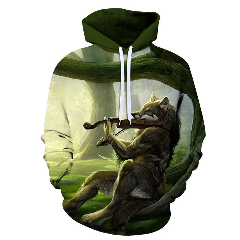 Худи с изображением волка в виде животных 3D унисекс Спортивная и мужская одежда