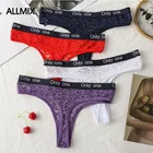 Сексуальные женские кружевные спортивные трусики ALLMIX, ажурные стринги с низкой талией, соблазнительные женские стринги, мягкое удобное дамское белье