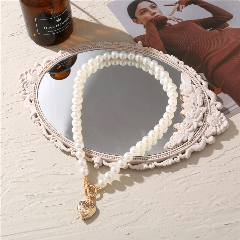 

New Women's Pearl Simple Heart Pendant Necklace Jewelry 2021 accessories For Girl