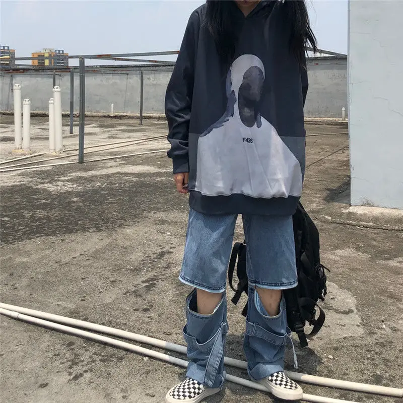 Готический F426 портрет цифровая печать темно в стиле хип хоп ретро В Харадзюку