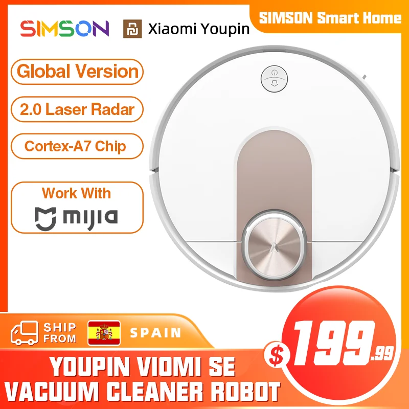 

Робот-пылесос YouPin VIOMI SE, умный электрический пылесос Y-типа Mijia APP, 5 карт, 7 расписаний