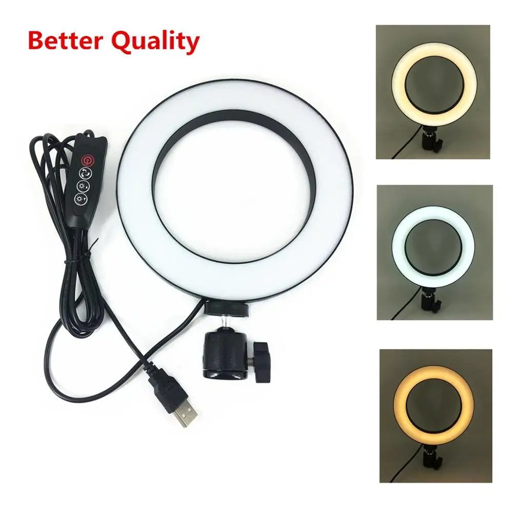 6 ''вспышка для селфи с кольцо светодиодная заполняющая лампа USB Освещение iPhone