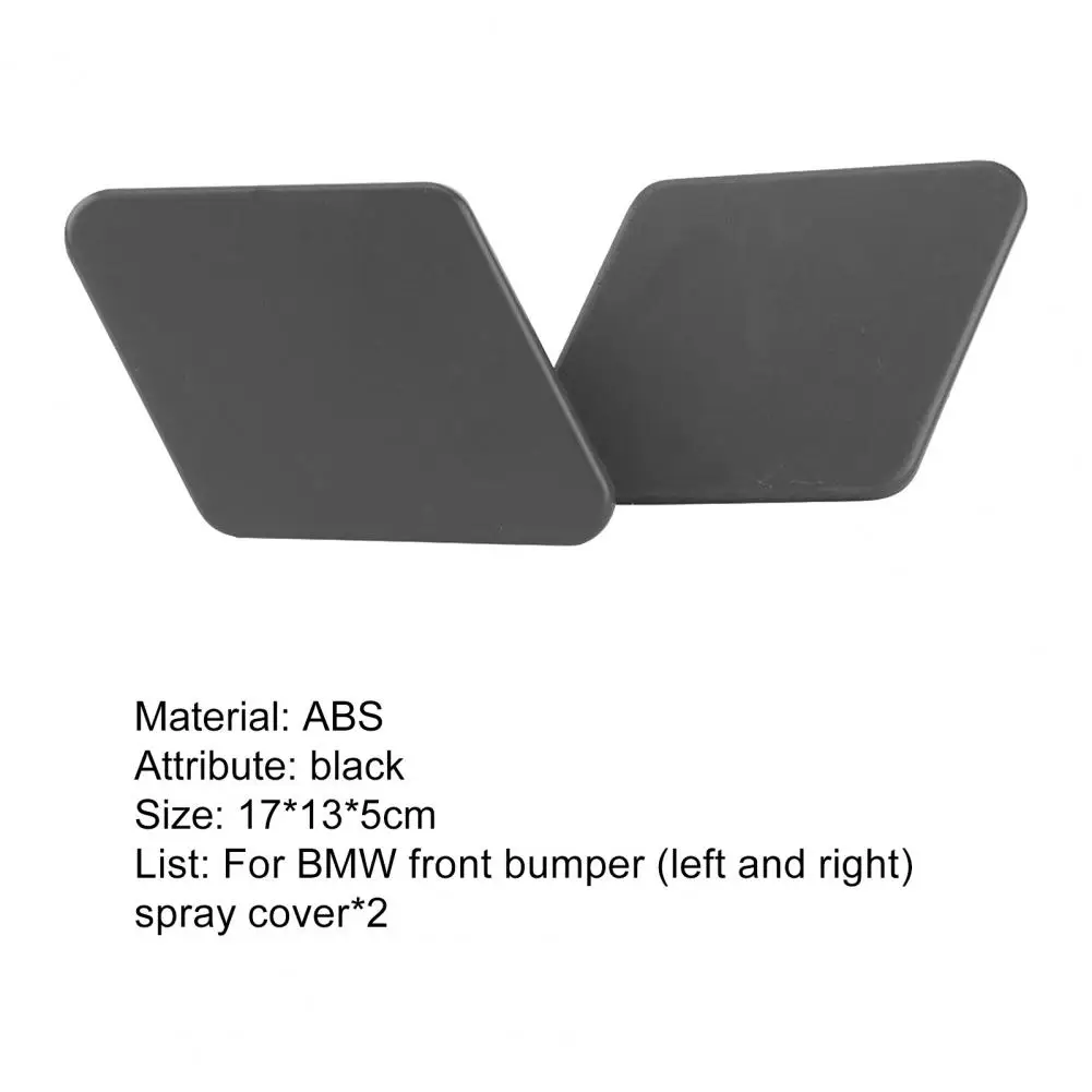 

2Pcs Bumper Cover Dustproof Lightweight ABS Car Headlight Washer Cover 61678031307 61678031308 for BMW 3 Series E90 2005-2009