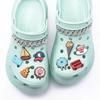 new arrival 1 pcs croc shoes charms american city pvc shoe decorations london coffee bracelet accessories kids birthday gift