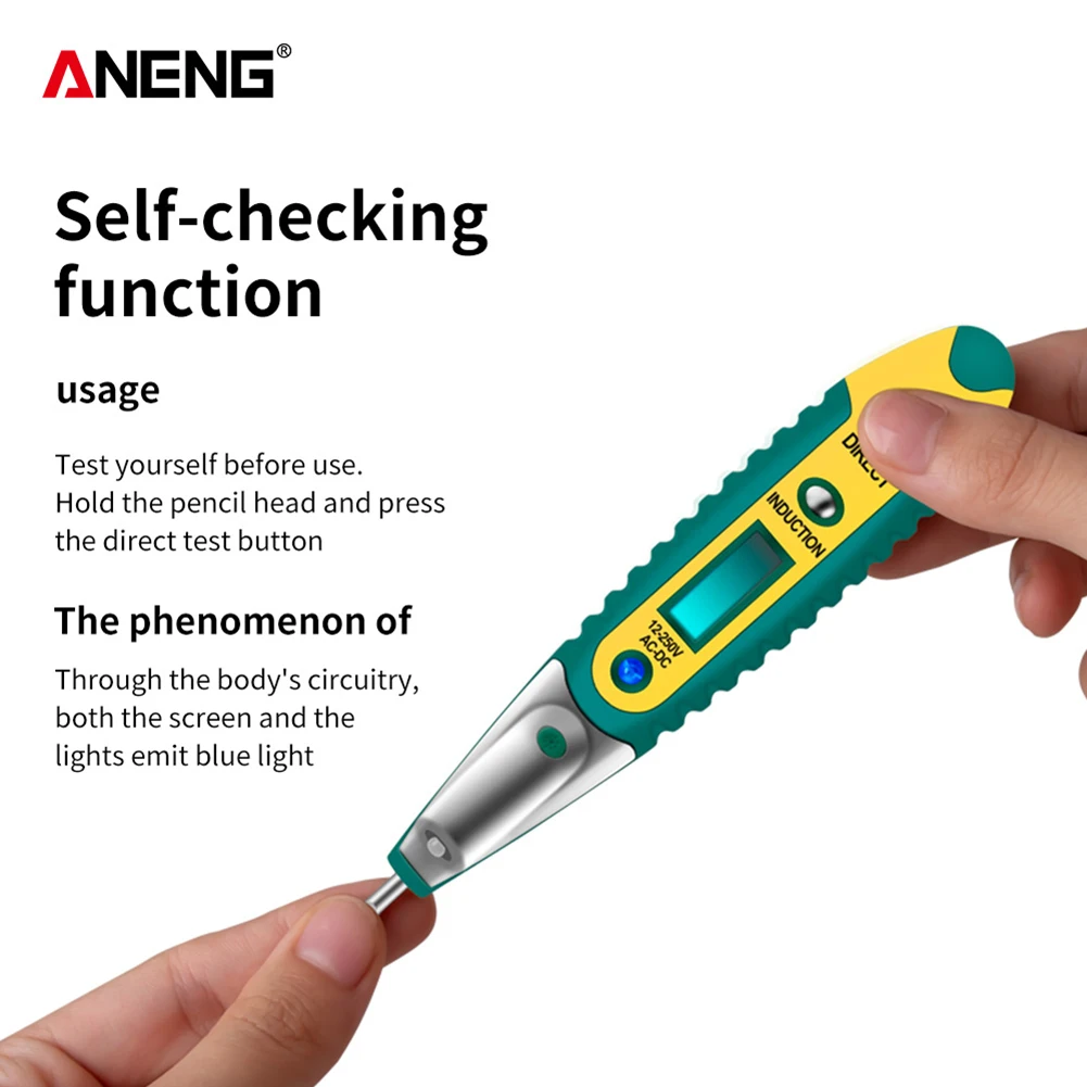 

Digital Test Pencil Tester Electrical Voltage Detector Pen LCD Display Screwdriver AC/DC 12-250V for Electrician Tools