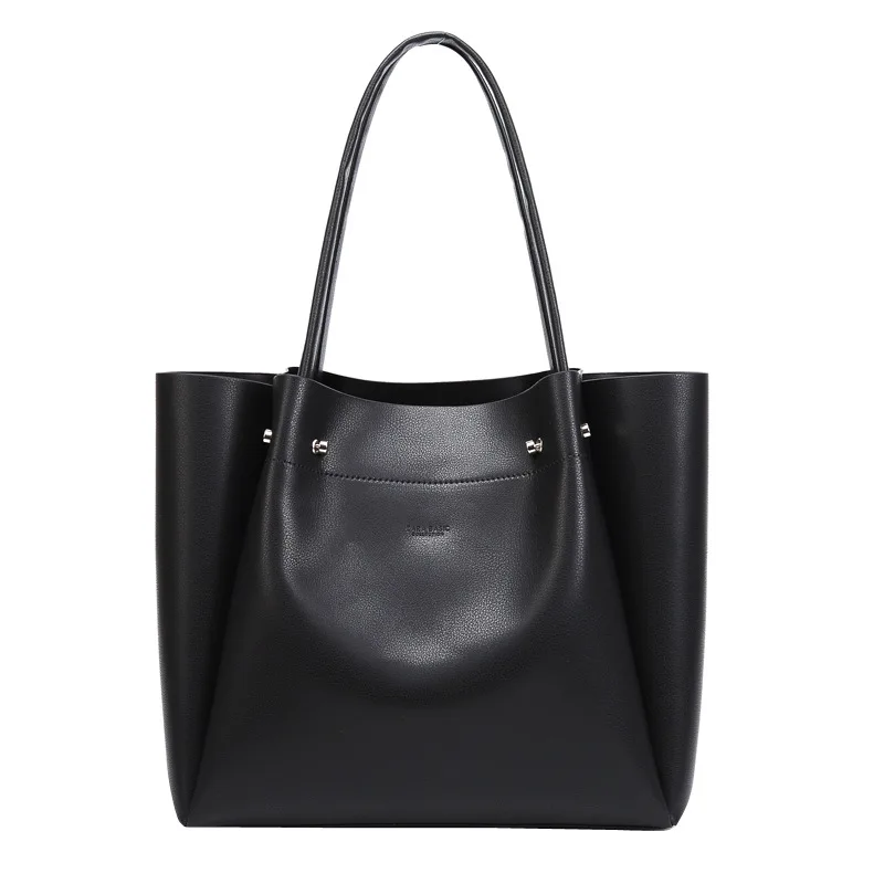 

2020 new women's bag black minimalist hand-held large capacity shopping bag shoulder bag