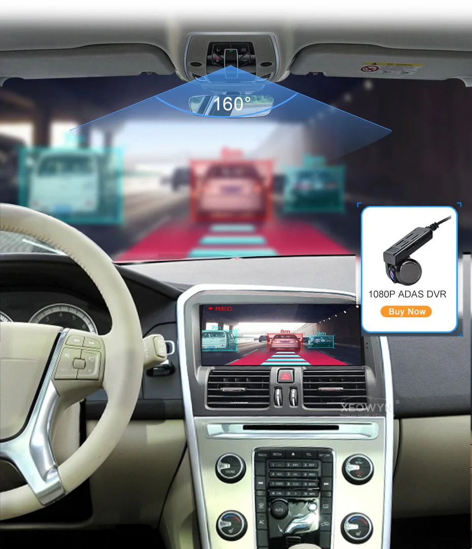 8,8 дюймов RAM2G Android 8,0 PX6 Автомагнитола стерео для Volvo XC60 2009- gps навигация поддержка поездки informaiton full touch